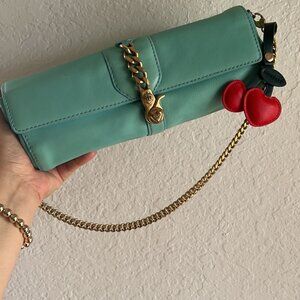 Y2K Juicy Couture leather Satchel Shoulder Bag purse baguette VINTAGE